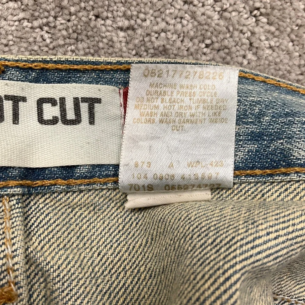 Levi's 527 Jeans Men W34 L32 Light Blue Low Boot Cut Distressed Denim Retro 90s